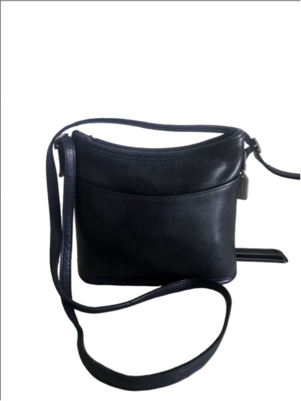 Coach Mambo Vintage Black Leather Small Crossbody Bag